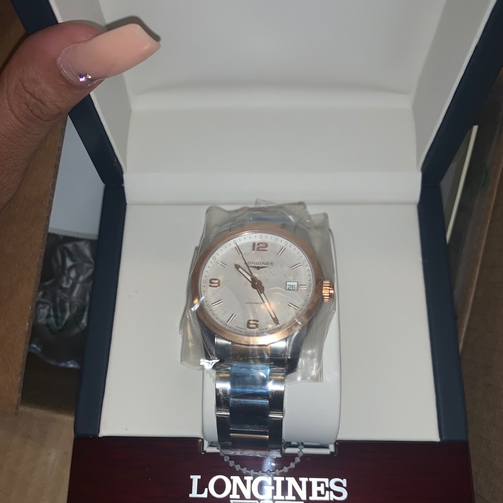 Longines watch 18k rose gold and stainless steel
